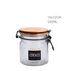 16OZ Wide Mouth Glass Food Storage Jars With Wooden Lids Silicone Gaskets