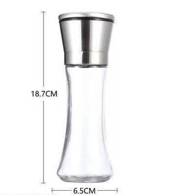 H18.9cm Fillable 304 Stainless Spice Grinder Steel Grinder for Pepper, Cumin, Sea Salt