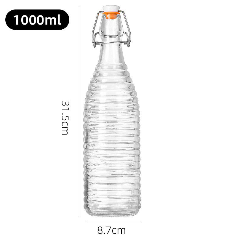 1000ML Swing Top Glass Bottles Clear Bottle with Airtight Caps for Water Beer Juice