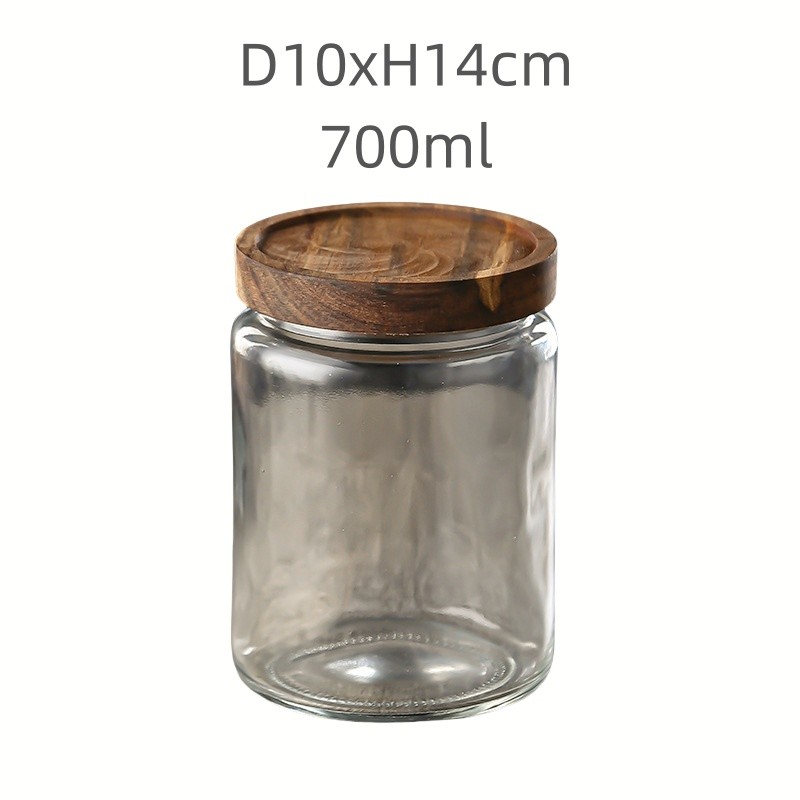 700ml Modern Clear Glass Jars with Free Design Assistance Silk Screen Logo Carton Packing